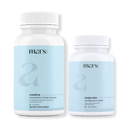 Mars Peak Performance Combo: Ashwagandha Capsules & Micronized Creatine Monohydrate Capsules