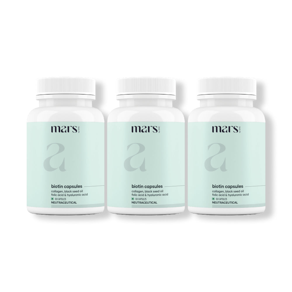 Mars Hair Growth Capsules: Powered with Biotin, Collagen, Black Seed Oil & Folic Acid