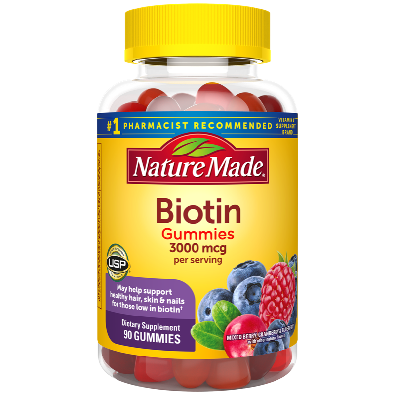 3000 mcg Biotin Gummies for Hair, Skin & Nails