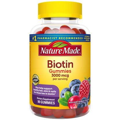 3000 mcg Biotin Gummies for Hair, Skin & Nails